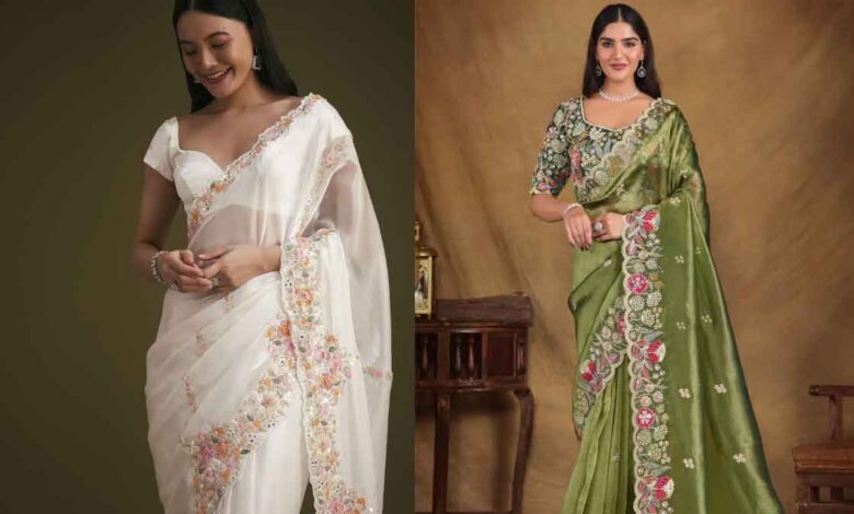Trending Glass Tissue Saree is the new fashion identity of Bollywood