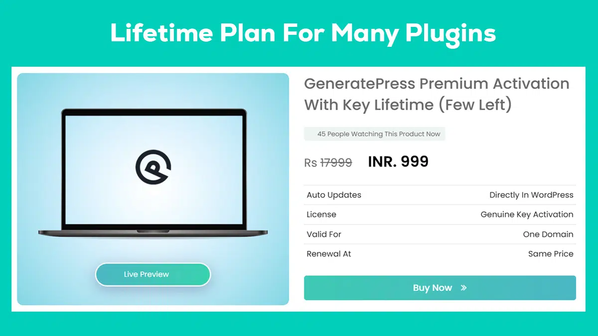 lifetime-plan-for -generatepress-theme