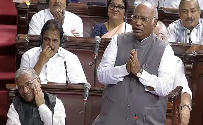 Mallikarjun Kharge's statement caused a ruckus, he clarified by apologizing in Rajya Sabha