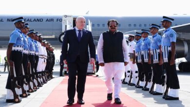 New Zealand Prime Minister Christopher Luxon arrived in India, welcomed by Union Minister SP Singh Baghel