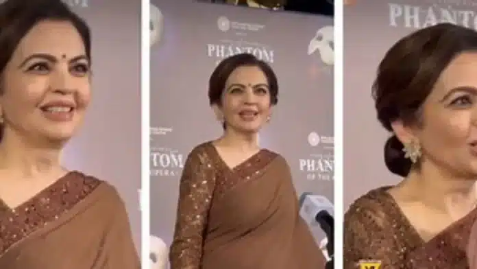 Nita Ambani's glamorous look in brown saree!