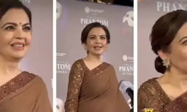 Nita Ambani's glamorous look in brown saree!