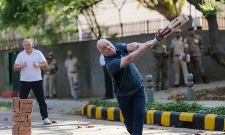 PM Luxon and Ross Taylor played cricket in Delhi