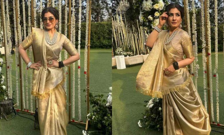 Raveena Tandon saree look, unmatched beauty!