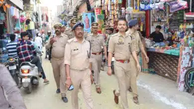 In Sambhal, SP did foot patrolling to maintain law and order