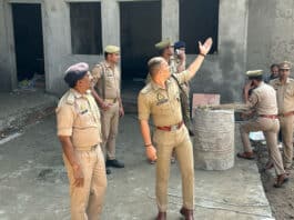 In Sambhal, the Superintendent of Police inspected the construction work of the outpost Deepa Sarai