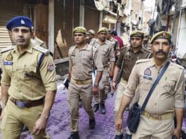 Sambhal police conducted a flag march, monitored the situation with drones amid festival celebrations