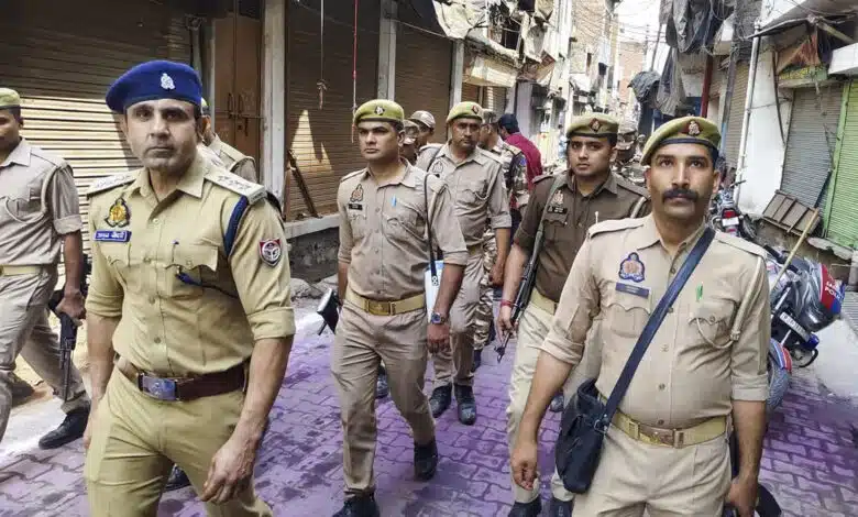 Sambhal police conducted a flag march, monitored the situation with drones amid festival celebrations