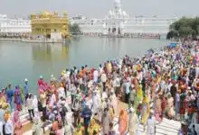 On Baisakhi, devotees take a holy dip in the 'Amrit Sarovar' at the Golden Temple in Amritsar