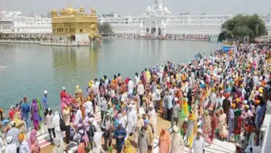 On Baisakhi, devotees take a holy dip in the 'Amrit Sarovar' at the Golden Temple in Amritsar