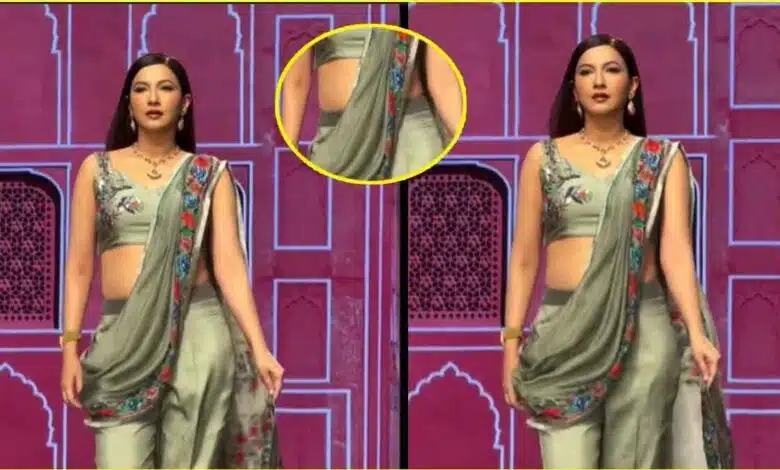 Gauhar Khan walked the ramp with her baby bump