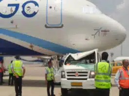 Tempo Traveller collides with IndiGo plane parked at Bengaluru airport, one injured