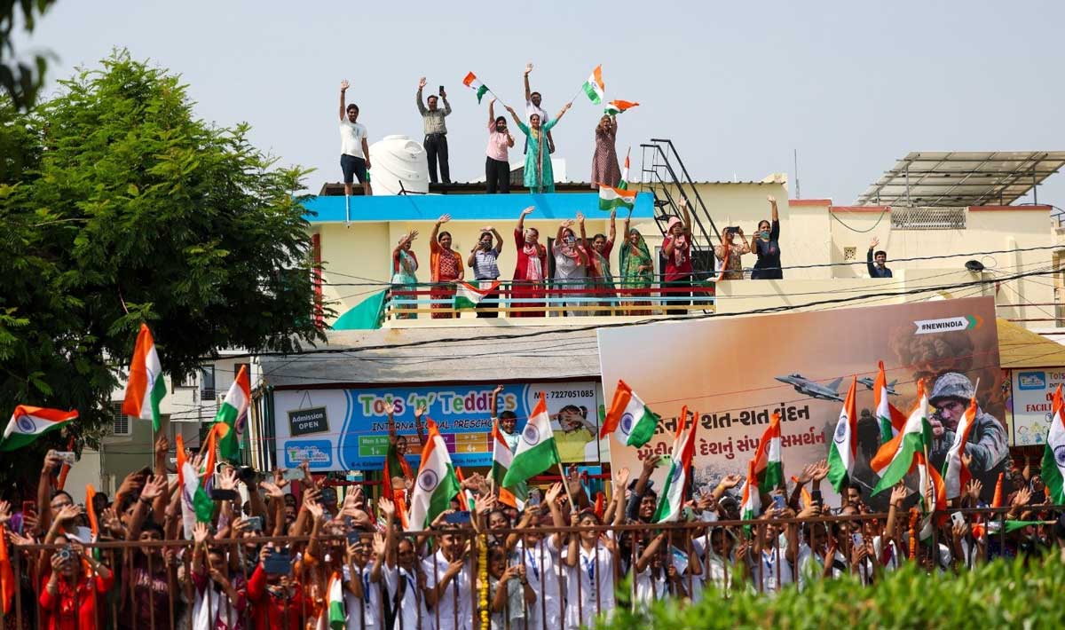 PM Modi's road show in Vadodara