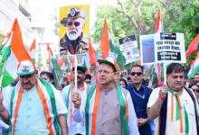 Pushkar Singh Dhami participate in the Tiranga Yatra