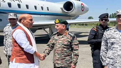 Rajnath Singh and Air Force Chief AP Singh reached Bhuj Air Force Station in Gujarat.