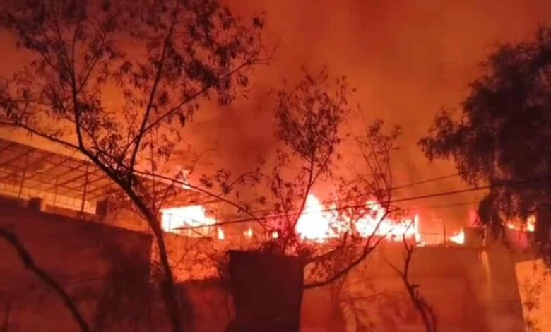 A massive fire broke out in a furniture warehouse in Gurugram, about 20 fire engines reached the spot