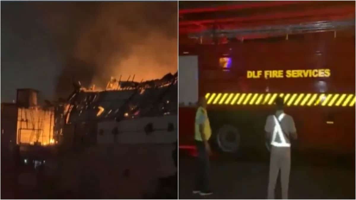 A massive fire broke out in a furniture warehouse in Gurugram, about 20 fire engines reached the spot