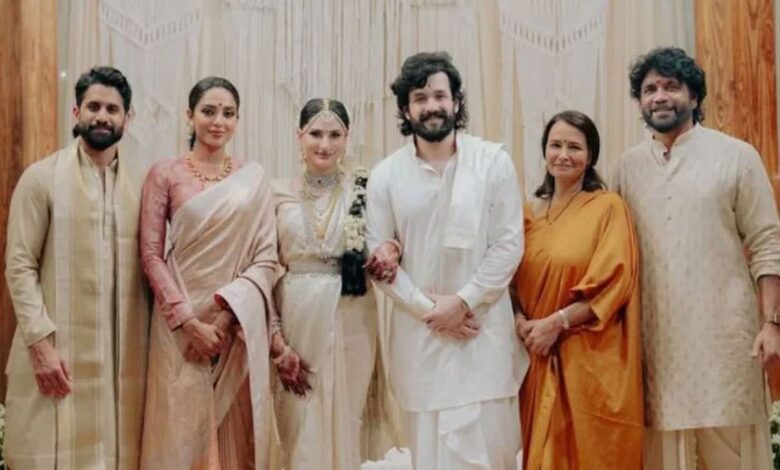 A beautiful family photo from the wedding of Akhil Akkineni and Zainab Raoji