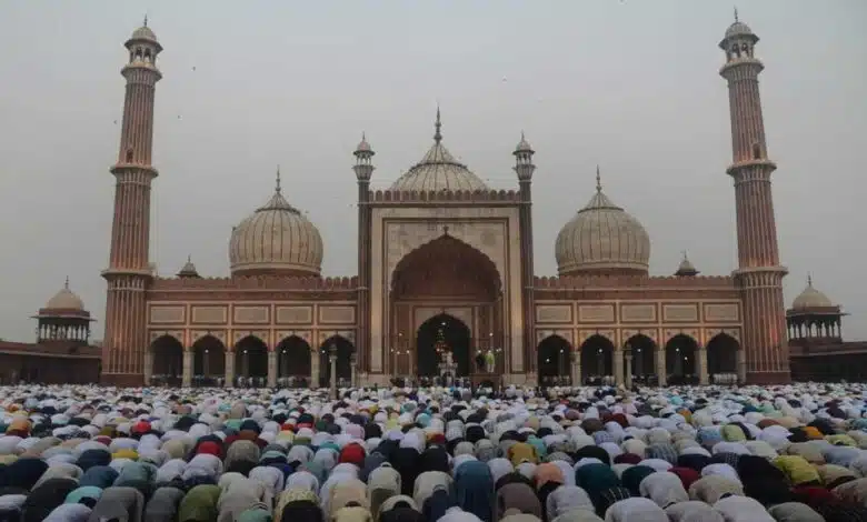Crowds were seen at Jama Masjid on Eid-ul-Adha