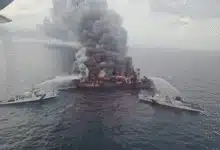 Singapore-flagged container ship catches fire off Kerala coast, 4 crew members missing