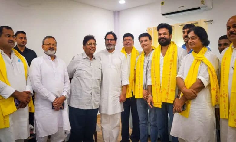 Bhojpuri star Ritesh Pandey and former IPS JP Singh joined Jan Suraj Party