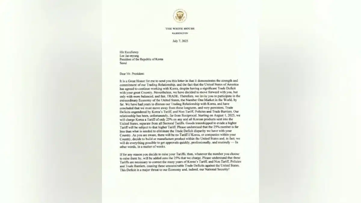 Trump announces 25% tariff on imports from Japan and South Korea from August 1