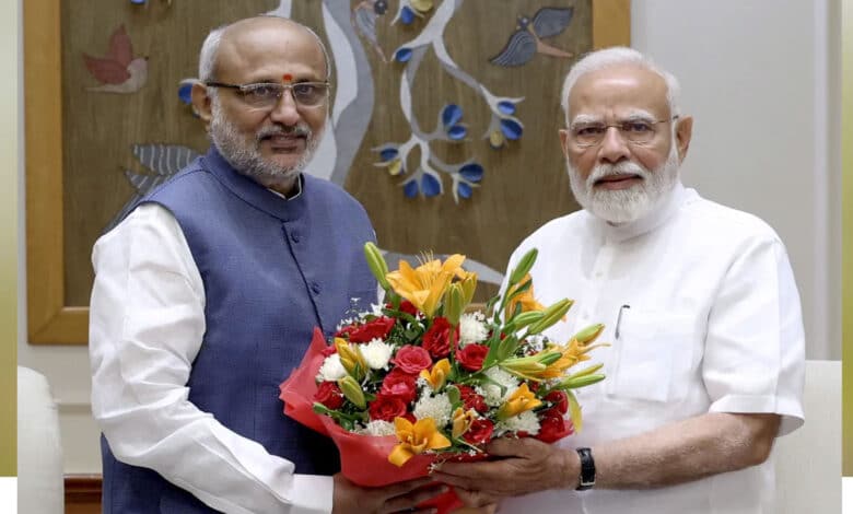 PM Modi met Vice Presidential candidate CP Radhakrishnan