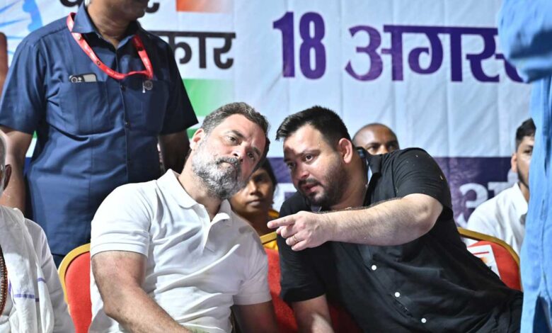 RJD leader Tejashwi Yadav targeted EC and BJP in Voter Rights Yatra