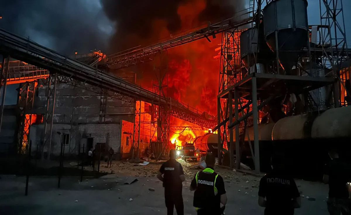 Ukrainian drone attack causes huge fire at Russia's Sochi oil depot