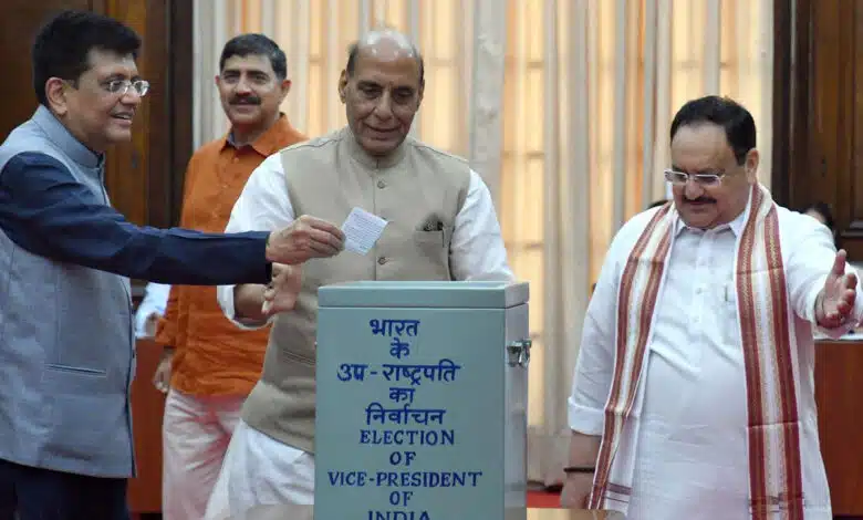 Voting begins for the new Vice President, PM Modi casts the first vote