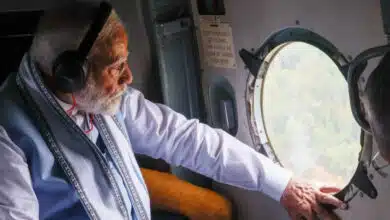 PM Modi conducted an aerial survey of disaster-hit Mandi and Kullu districts of Himachal Pradesh
