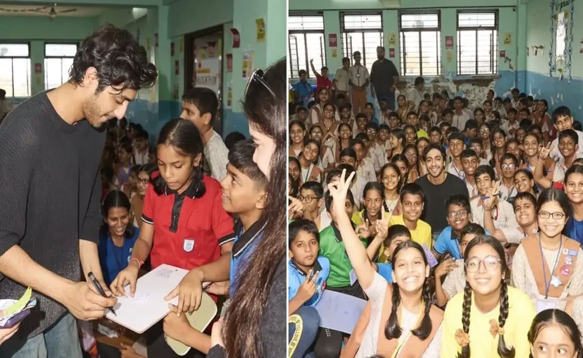 Saiyaara star Ahaan Panday spends a day with school kids, inspires them to chase their dreams