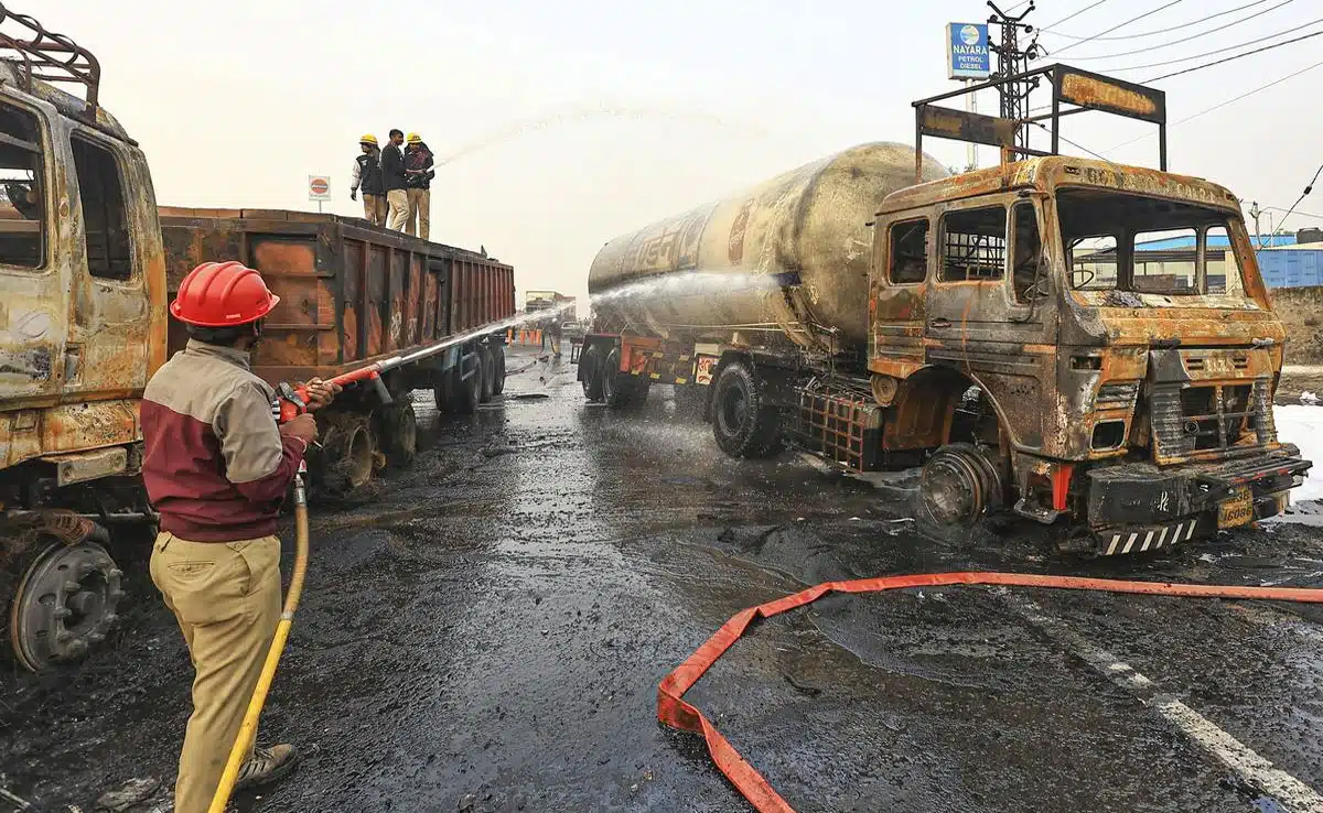 Blasts On Jaipur-Ajmer Highway As Tanker Hits Truck Carrying LPG Cylinders