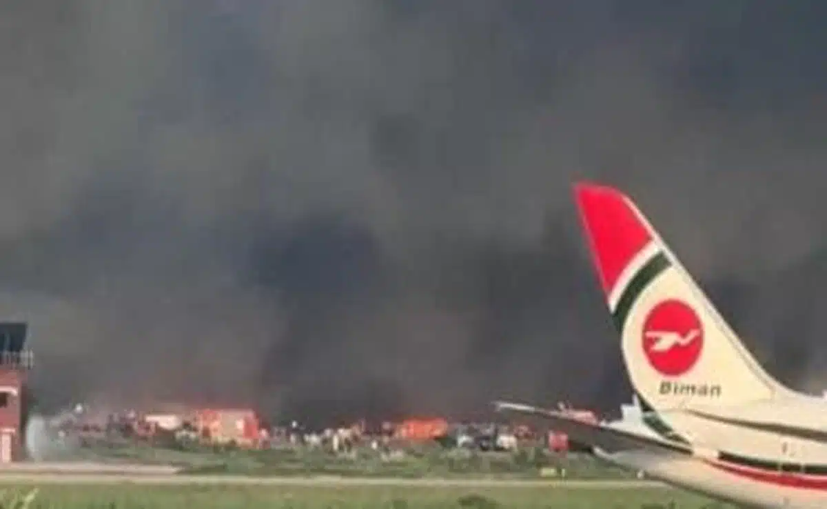 A massive fire broke out at the cargo village of Hazrat Shahjalal International Airport in Dhaka.