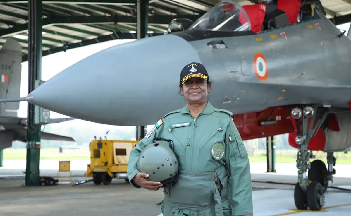 President Droupadi Murmu flew a sortie in a Rafale fighter jet at the Ambala Air Force base.