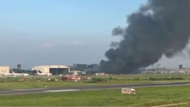 A massive fire broke out at the cargo village of Hazrat Shahjalal International Airport in Dhaka.
