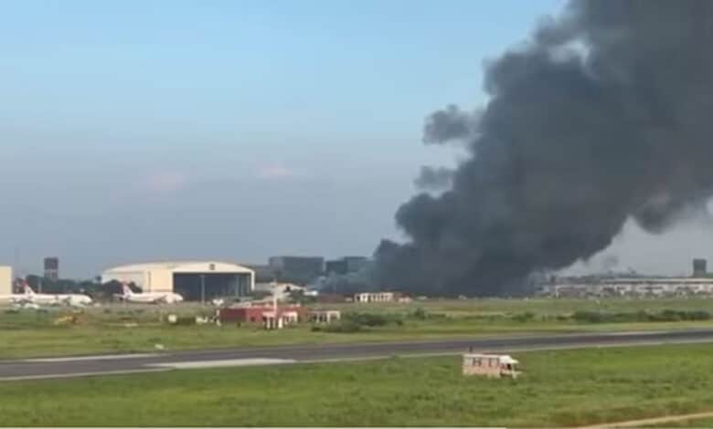 A massive fire broke out at the cargo village of Hazrat Shahjalal International Airport in Dhaka.