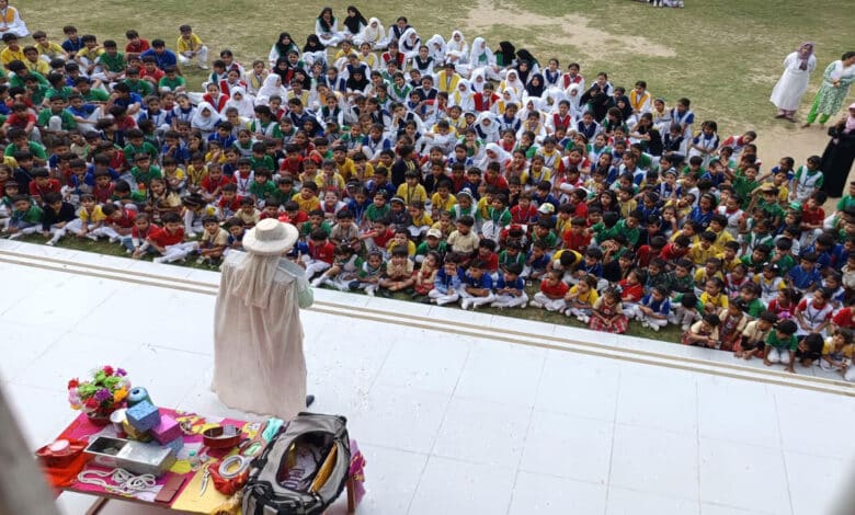 A grand magic show was organised at Mission International Academy, Sambhal, courtesy the Red Cross Society.