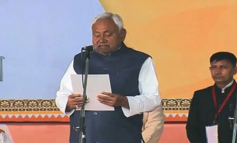 Nitish Kumar took oath as the Chief Minister of Bihar for a record 10th time in Patna.