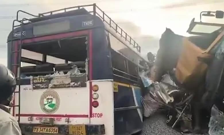 20 killed, several injured in collision between truck and passenger bus in Telangana; PM Modi announces ex-gratia