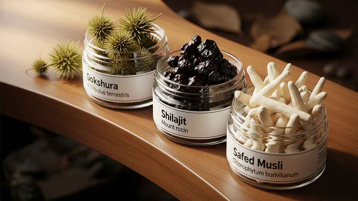 Gokshura, Shilajit, Safed Musli