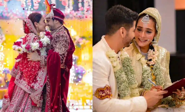 Saaraa Khan and Krish Pathak marry in an interfaith Hindu-Muslim ceremony; first pictures revealed