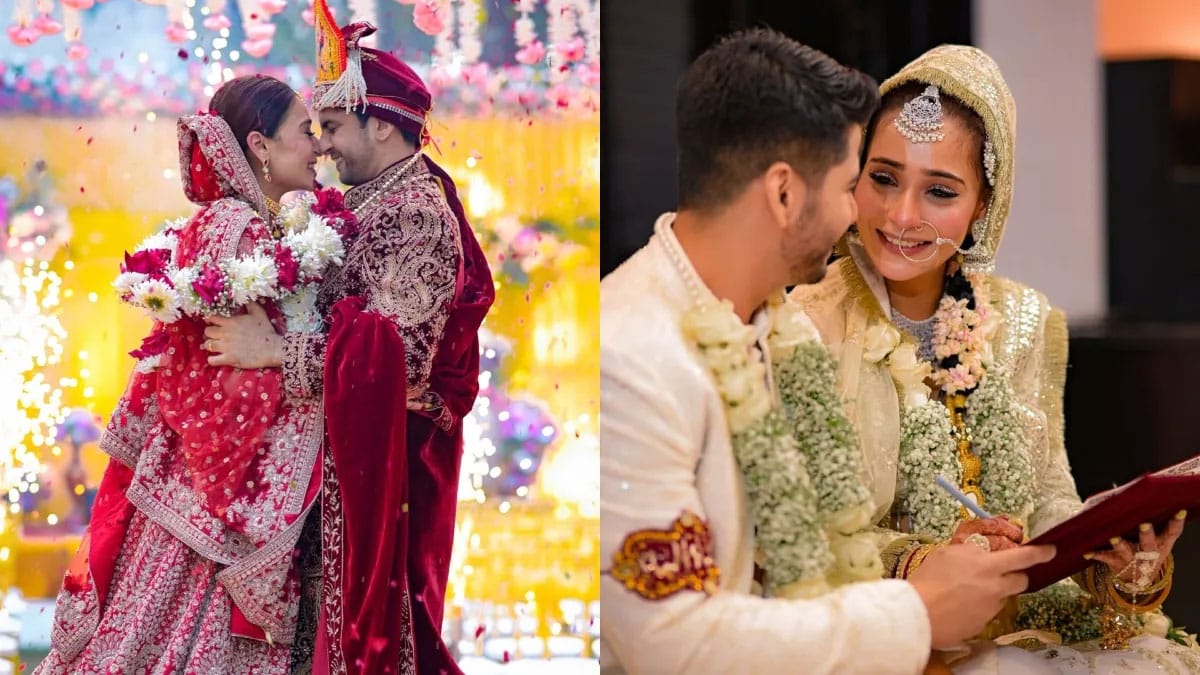 Saaraa Khan and Krish Pathak marry in an interfaith Hindu-Muslim ceremony; first pictures revealed