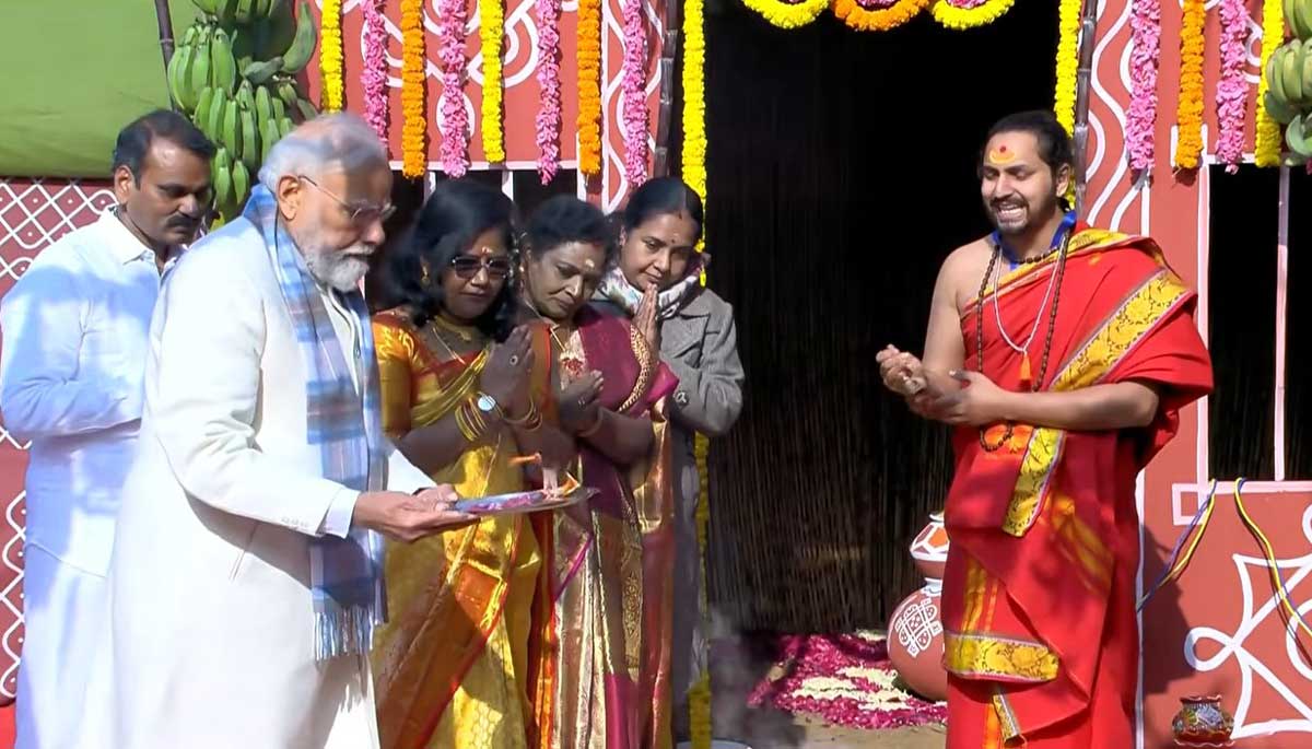 PM Modi attended the Pongal celebrations in Delhi.
