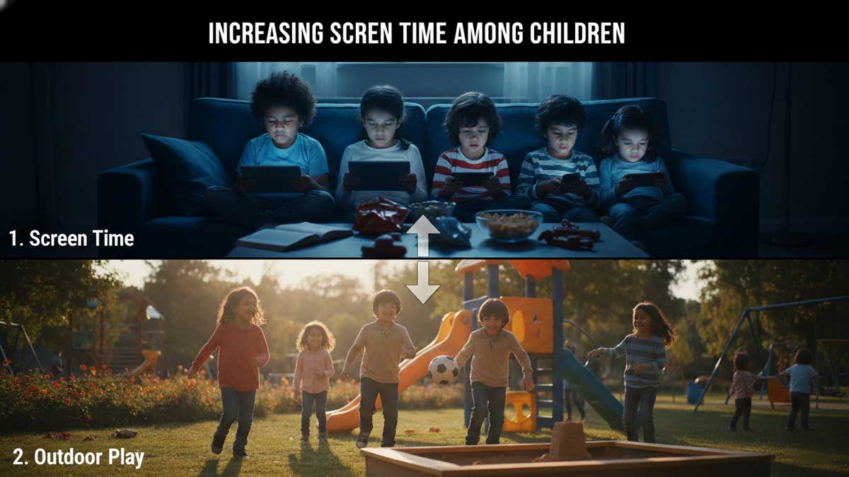 The effect of Increasing screen time among children