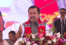 Nitin Nabin addressing the conference in Dibrugarh