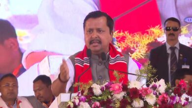 Nitin Nabin addressing the conference in Dibrugarh