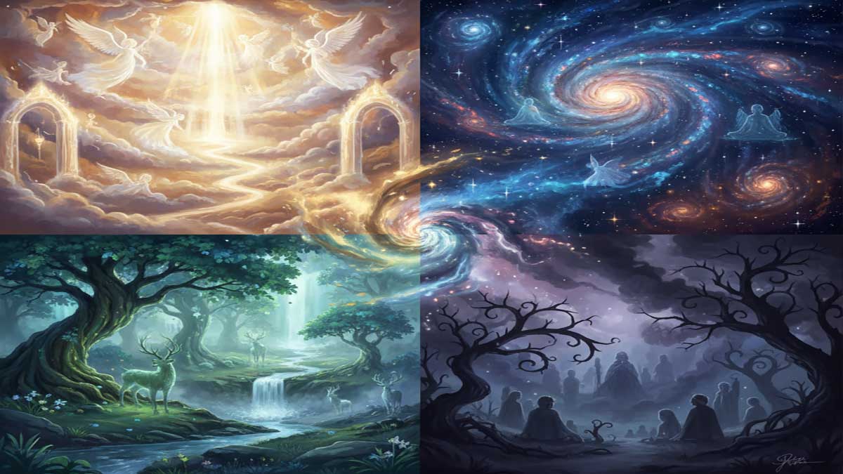 What are the four regions of the Spiritual World?