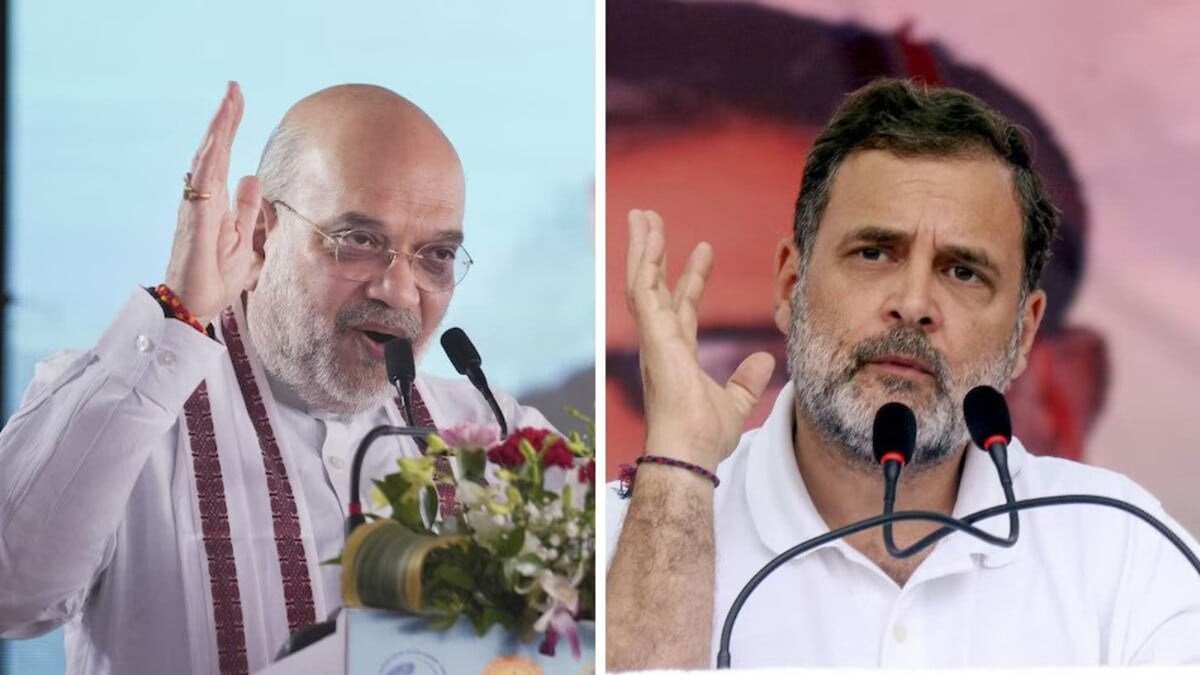 Rahul Gandhi seeks answers from Amit Shah students stage a protest