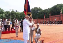 Amit Shah presented the title of President Police Colours to Puducherry Police